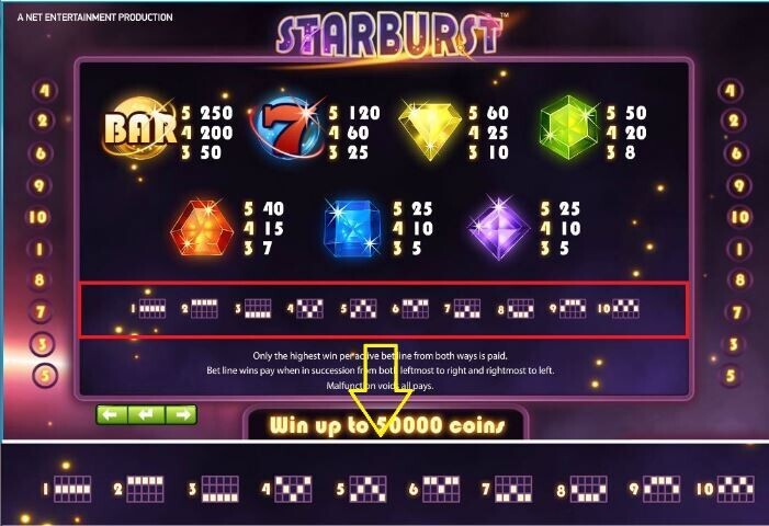 Starburst HappyLuke khá bắt mắt với những viên kim cương đa màu sắc